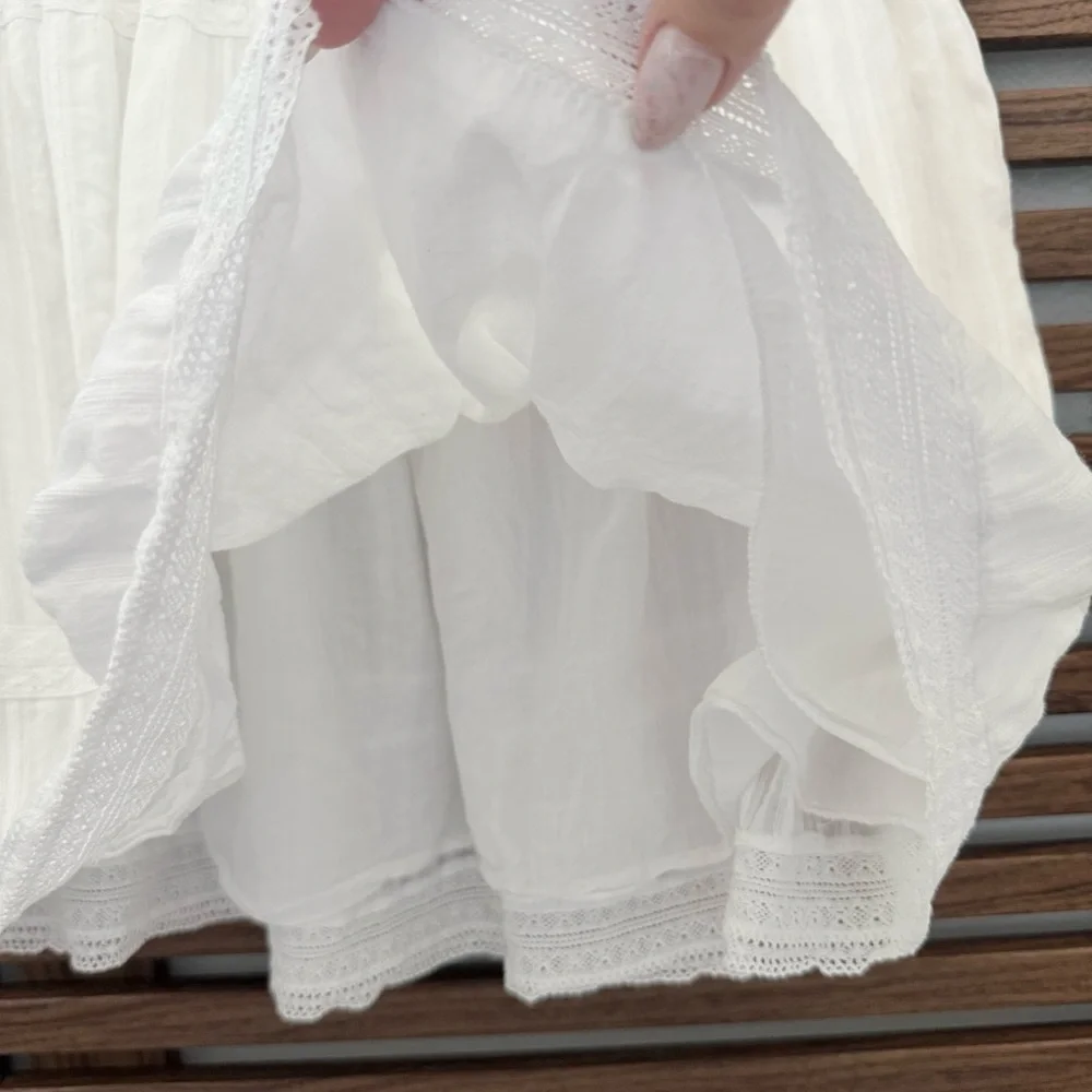 ZADIG & VOLTAIRE JOXINI WHITE COTTON LACE TRIM MINI SKIRT - Picture 7 of 14